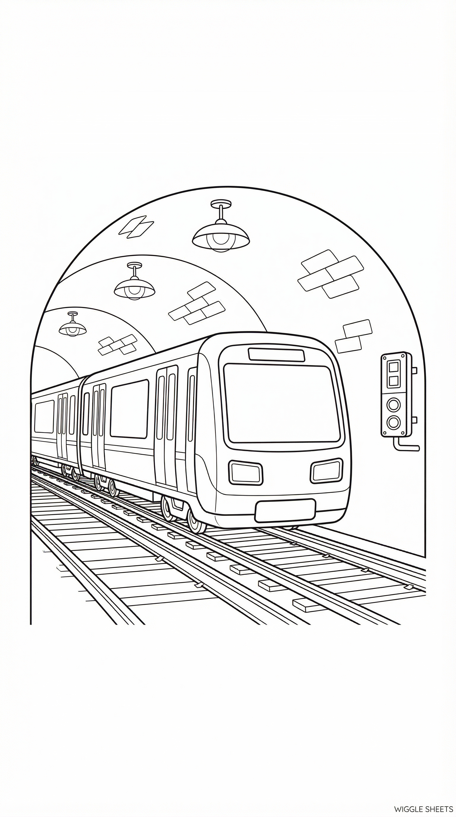 Subway Tunnel Coloring Page
